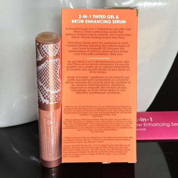 NIB GrandeBROW 2-In-1 Tinted Brow Gel + Brow Enhancing Serum Light Mini 4 Months - Picture 11 of 11